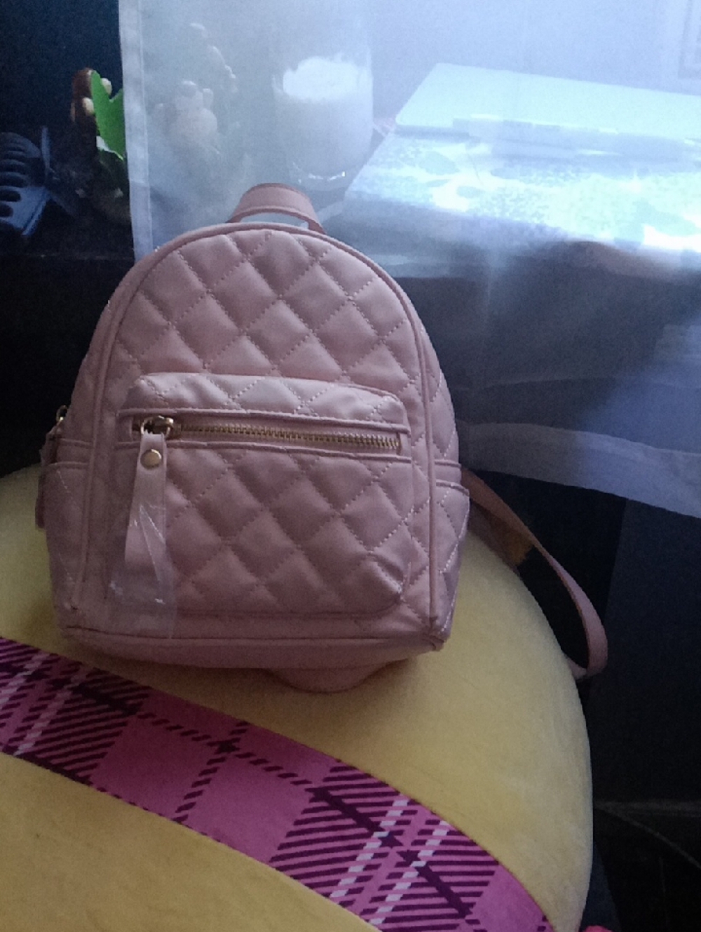 Trendy Pink  Backpack Styled Handbag